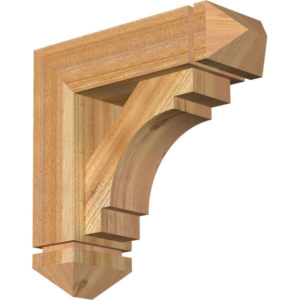 Ekena Millwork Merced Arts and Crafts Rough Sawn Bracket w/ Offset Brace, Western Red Cedar, 6"W x 18"D x 18"H BKT0604X18X18MRC03RWR - main